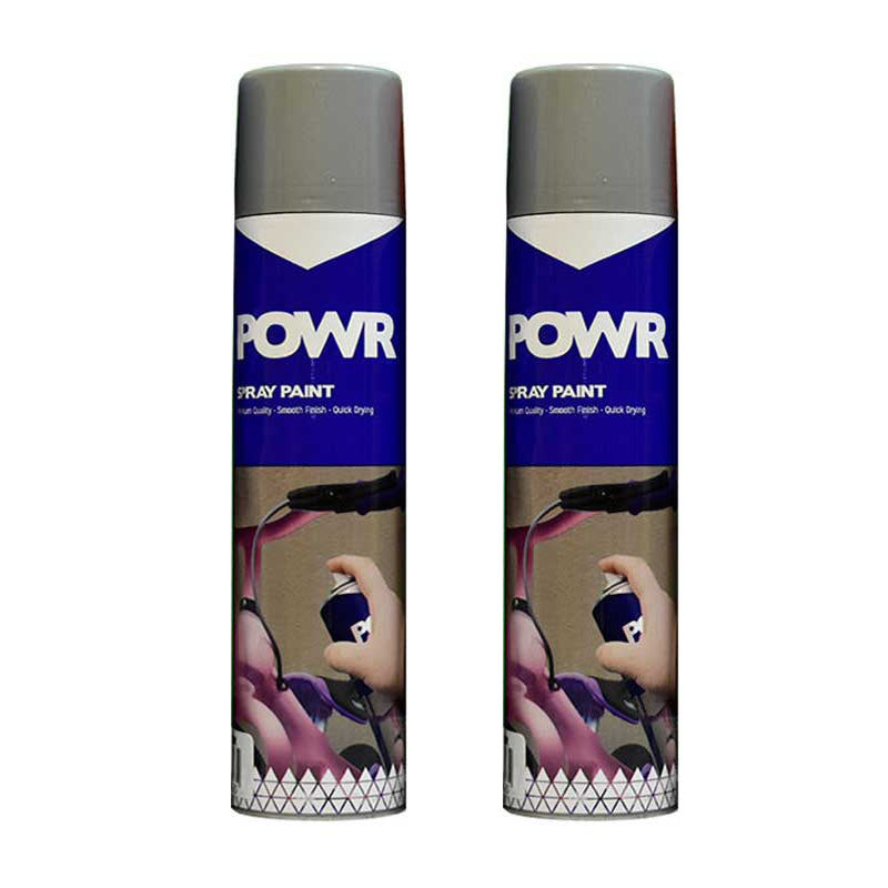 POWR Spray Paint Metal Grey 300ml ( 2 Pack )
