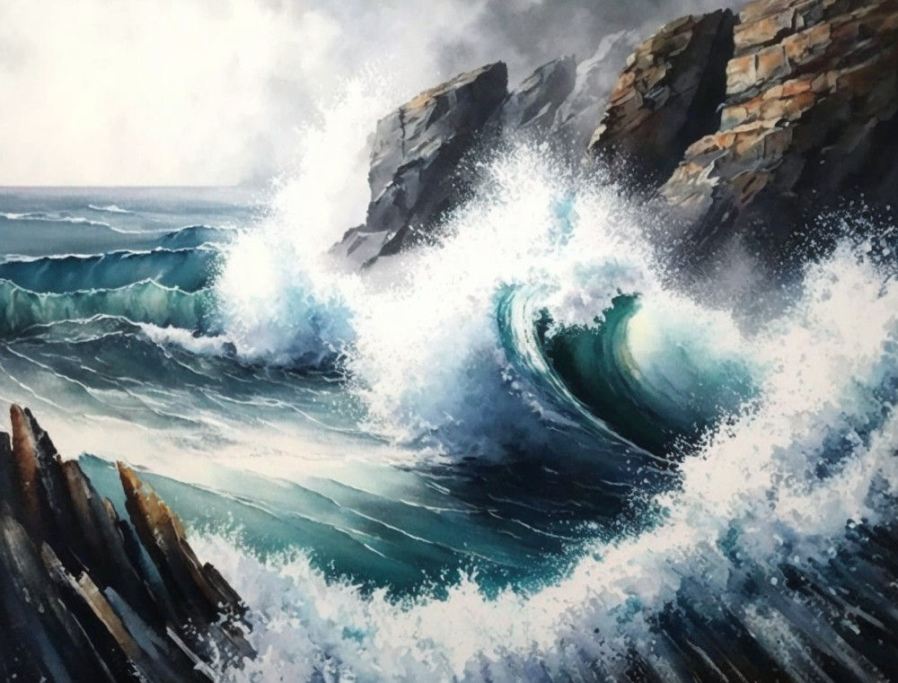 Canvas Wall Art - Canvas Wall Art: Seascape Beauty Painting - B1298 - [120 x 80 cm]