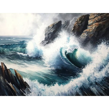 Canvas Wall Art - Canvas Wall Art: Seascape Beauty Painting - B1298 - [120 x 80 cm]