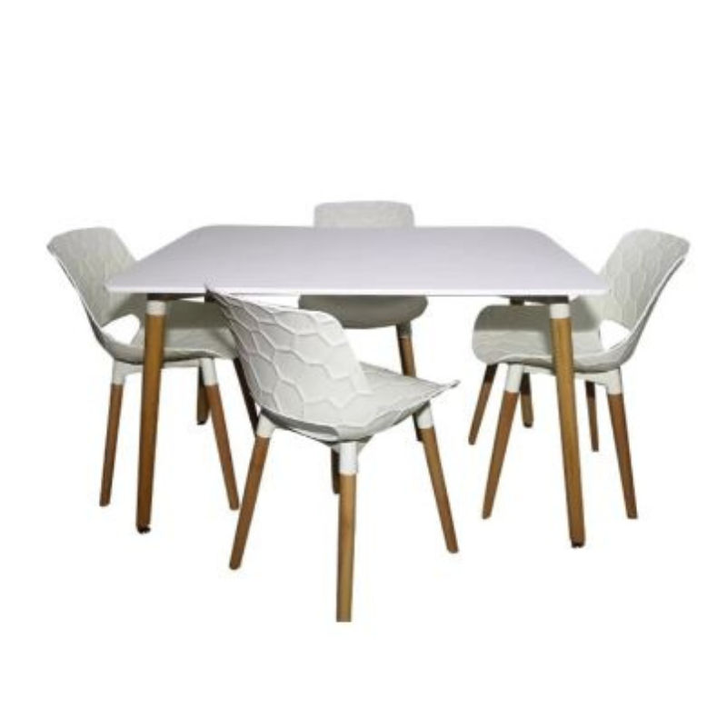 Tyler 5 Piece White Dinning Set