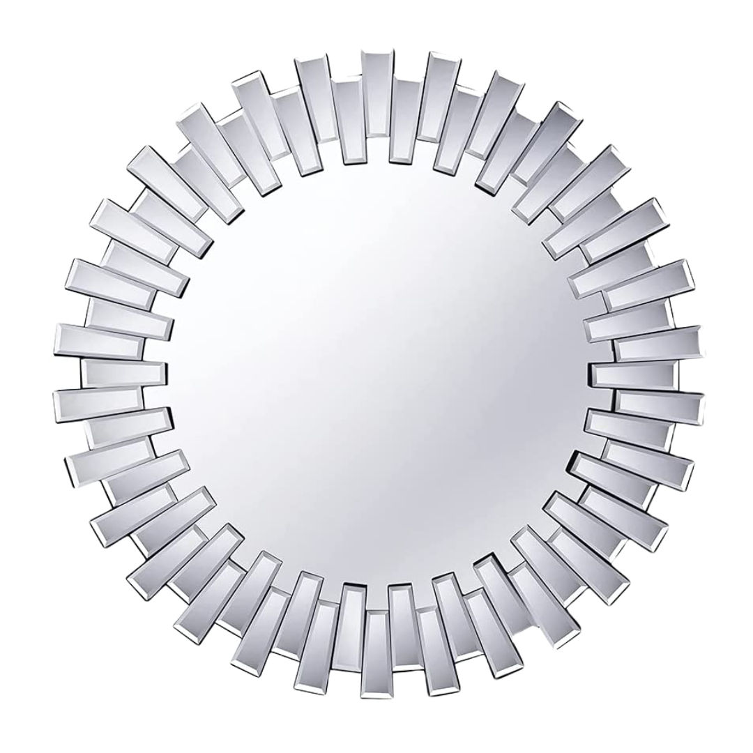 Luxury Design Round Geometric Wall Mounted Mirror - 90cm x 90cm