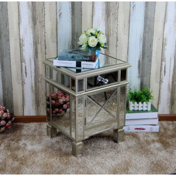 KC Furn-Kennedy Mirrored Bedside Table