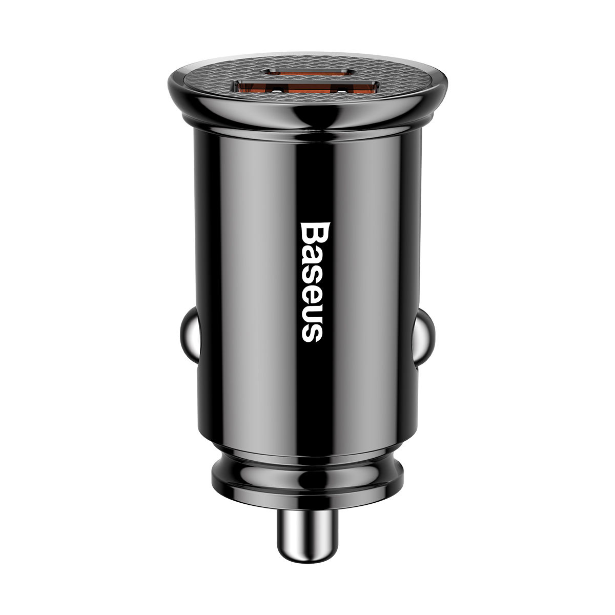 Baseus Circular Plastic Series 30W USB and Type C 30W PPS Car Charger - Black