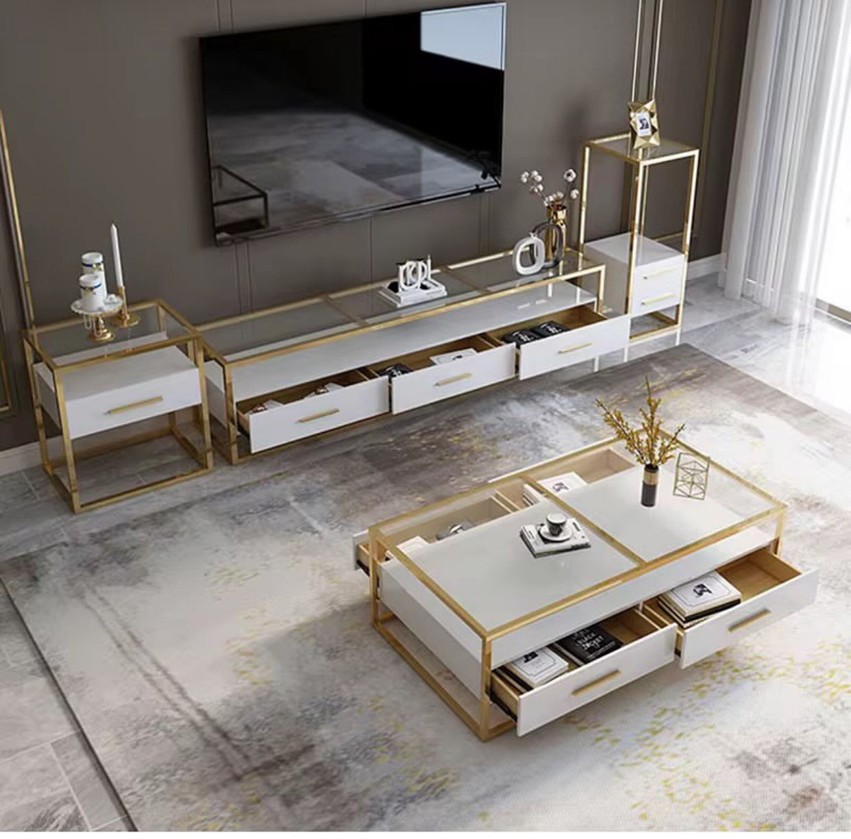 EFURN - Lucy 4pc Lounge set White