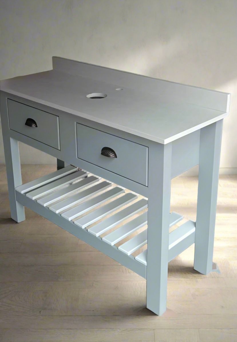 800mm Rustic Pine Vanity – 2 Door with Lower Storage Unit