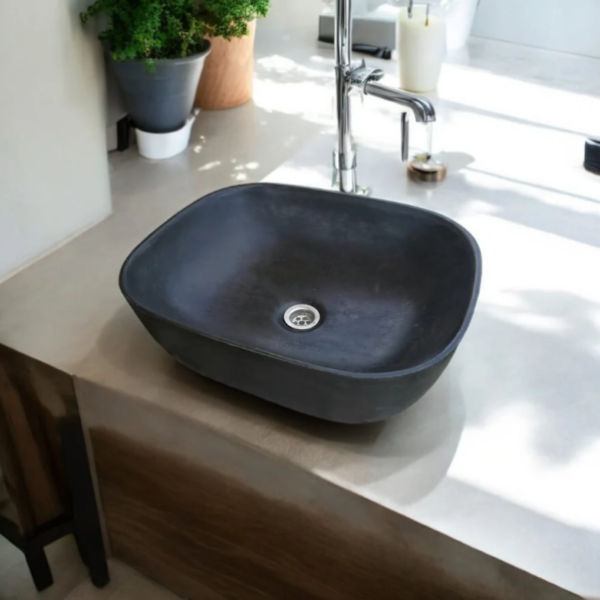 Aquadite Bespoke Black Concrete Basin/Sink 50x40x15.5cm