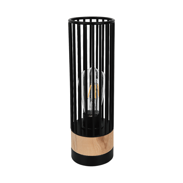 Zebbies Lighting Archer Black and Wood Table Lamp