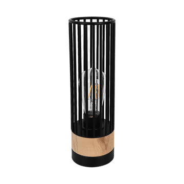 Zebbies Lighting Archer Black and Wood Table Lamp