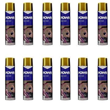 POWR Spray Paint STD 300ml Metal Gold Rich Pale ( 12 Pack )