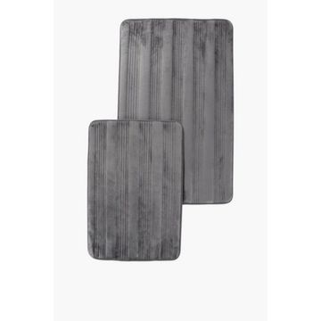 2 PIECE PANEL MEMORY FOAM BATH MAT SET Ultra-Soft Bathroom Comfort Duo