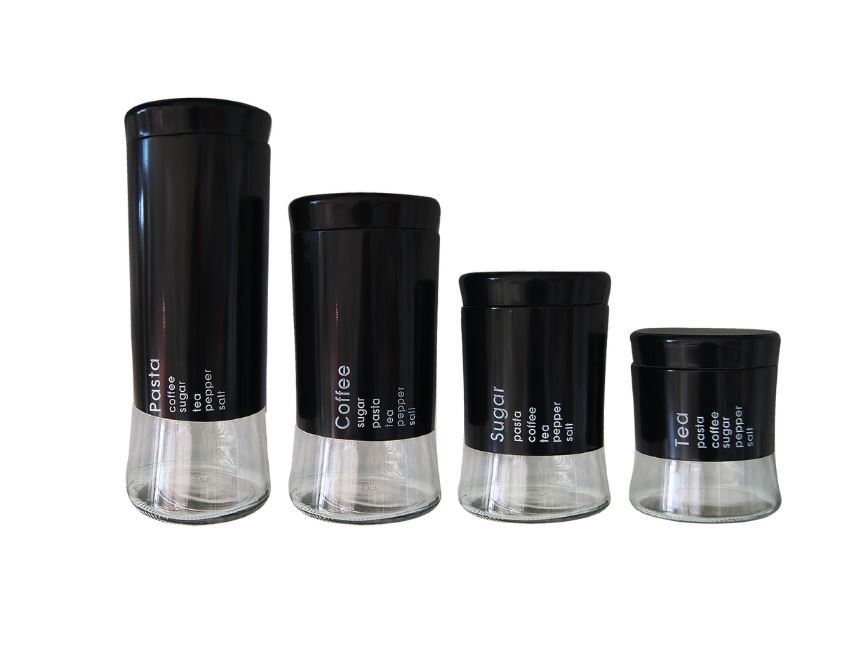 4 Piece Decadent Glass Jar Canisters