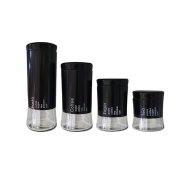 4 Piece Decadent Glass Jar Canisters