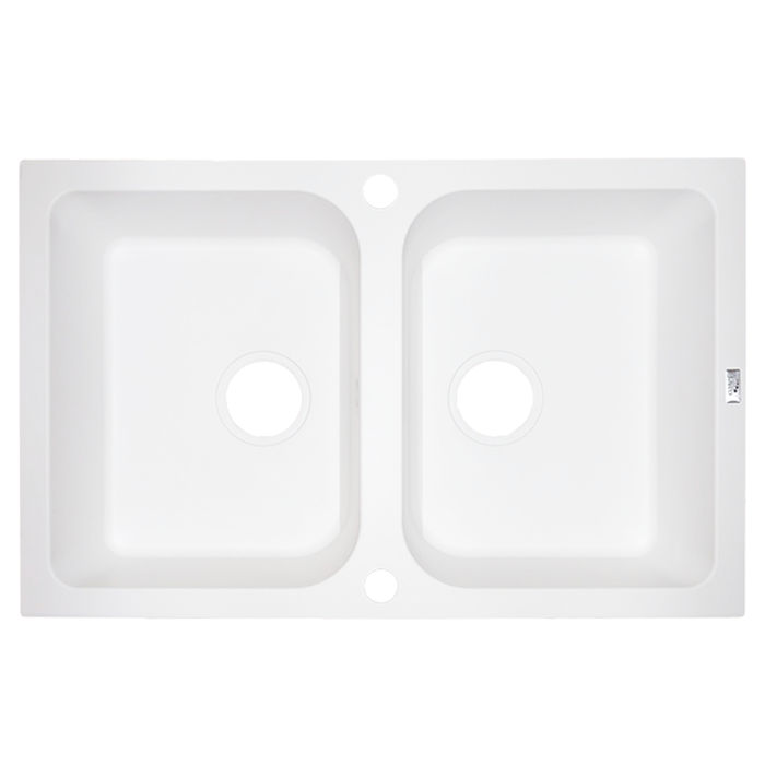 Laveo Celia Granite Sink 2 Bowl - White