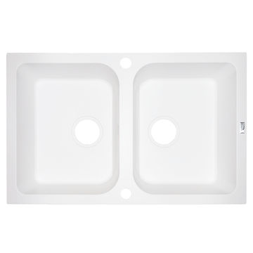 Laveo Celia Granite Sink 2 Bowl - White