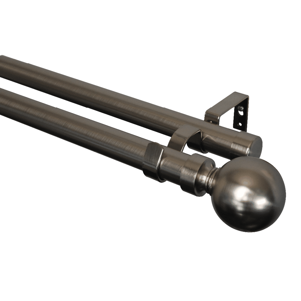 28-32mm Exp Rod Dbl Ball Finial Silver 2.6-5.0 m
