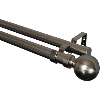 28-32mm Exp Rod Dbl Ball Finial Silver 2.6-5.0 m