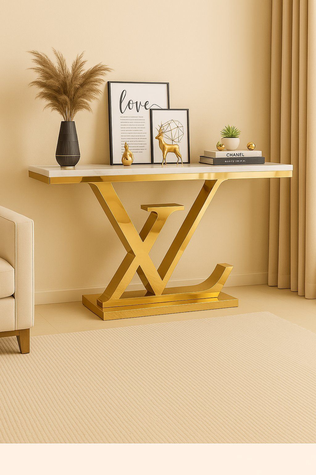 EFURN- LV Base Shaped Console