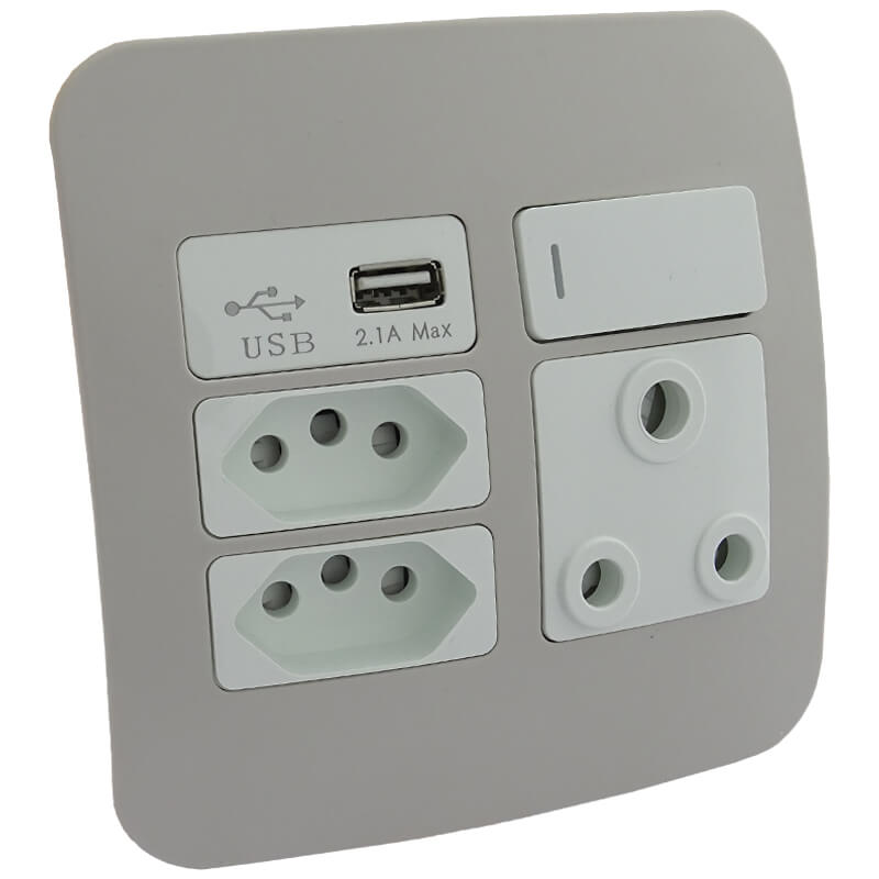 VETi 1 - Cream USB Wall Socket - Complete