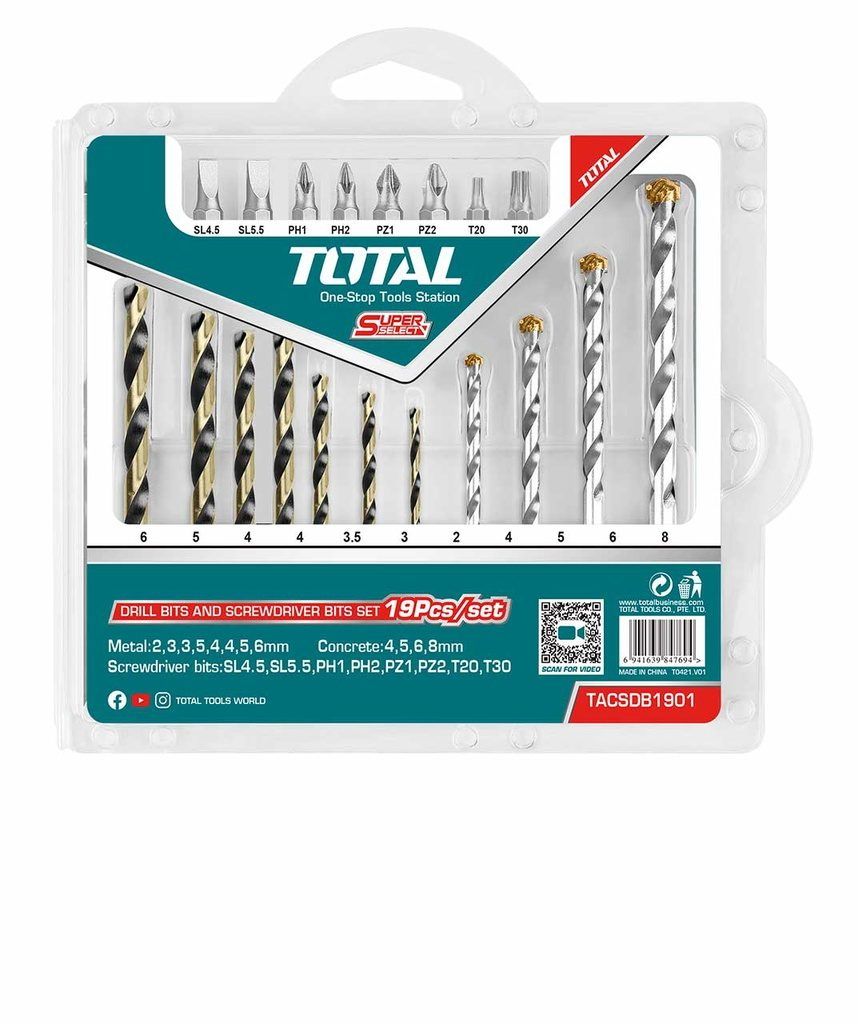 Total tools drill deals bits