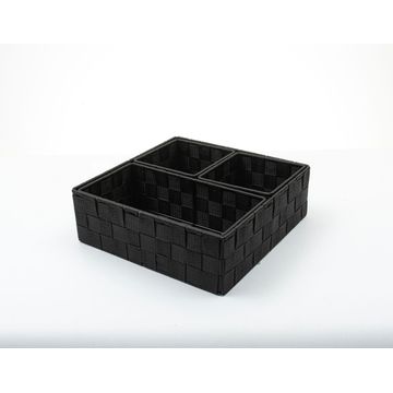 Woven Storage Basket Set of 4 Black
