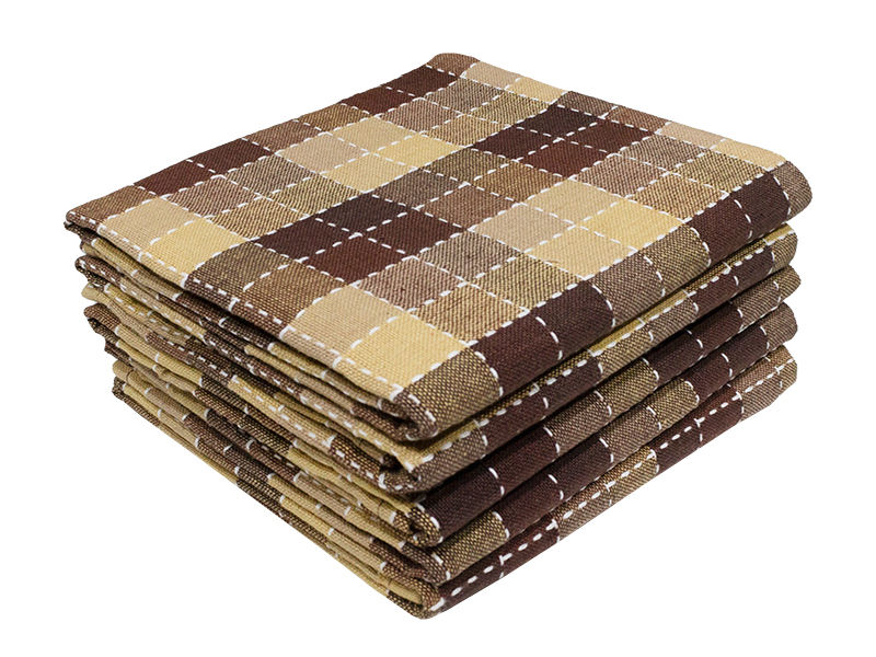 Bunty's Kitchen Towel - Design 2724 - 047x068cms - (05 Pc Pack) - Checks - Beige