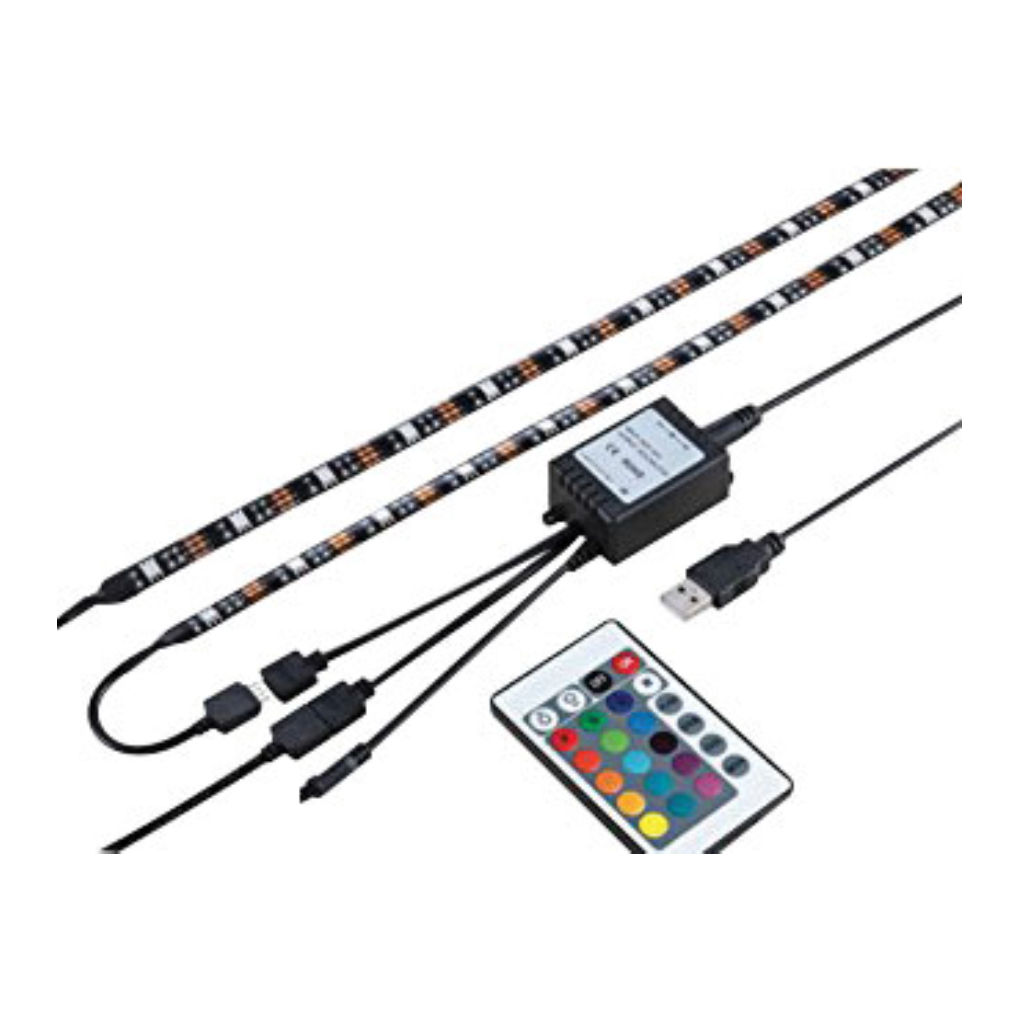 5VDC LED TV STRIP KIT IP20 2 X 0.5M RGB STRIPS C/W CONTROLLE