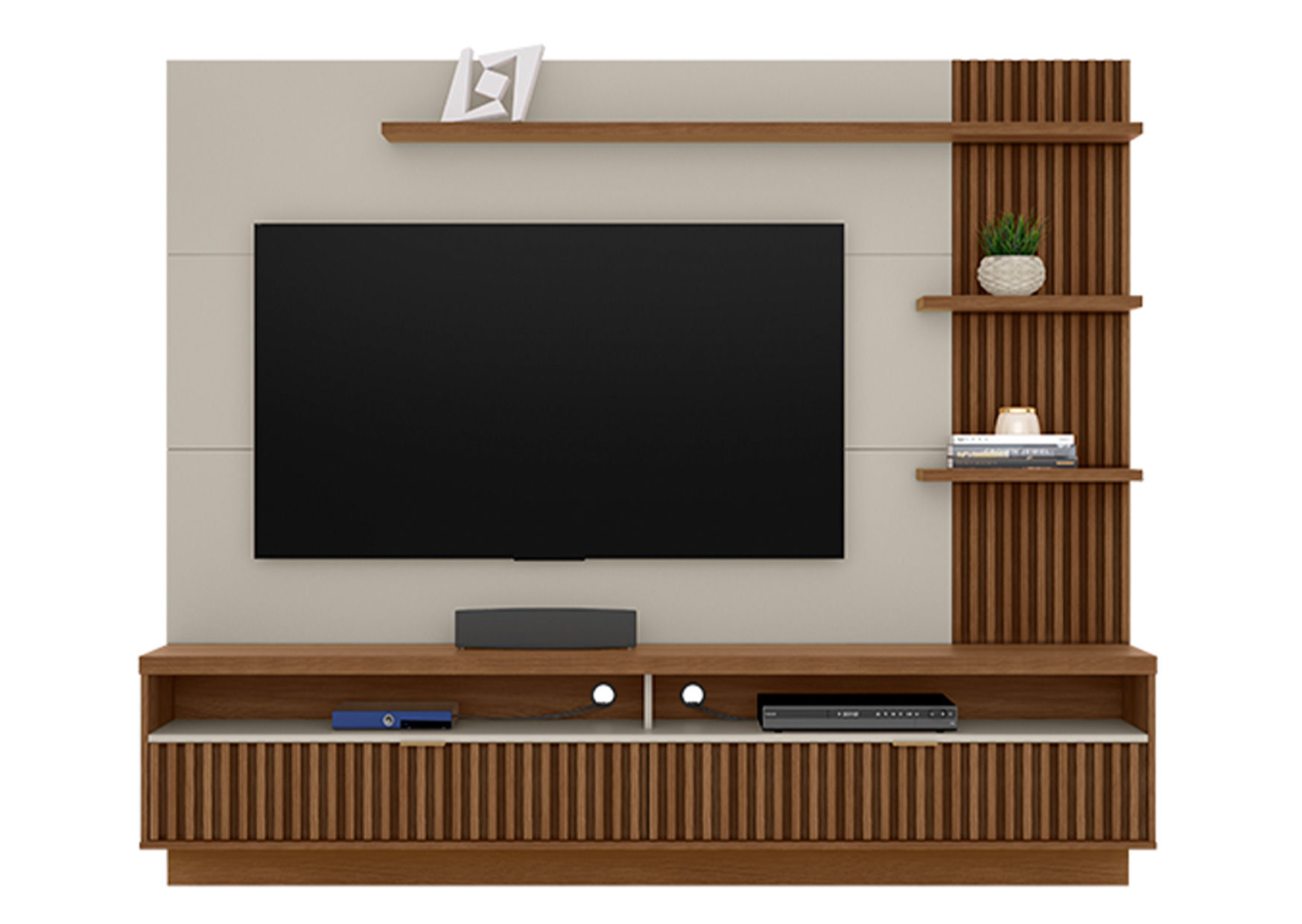 Venice Tv Stand Off White And Brown
