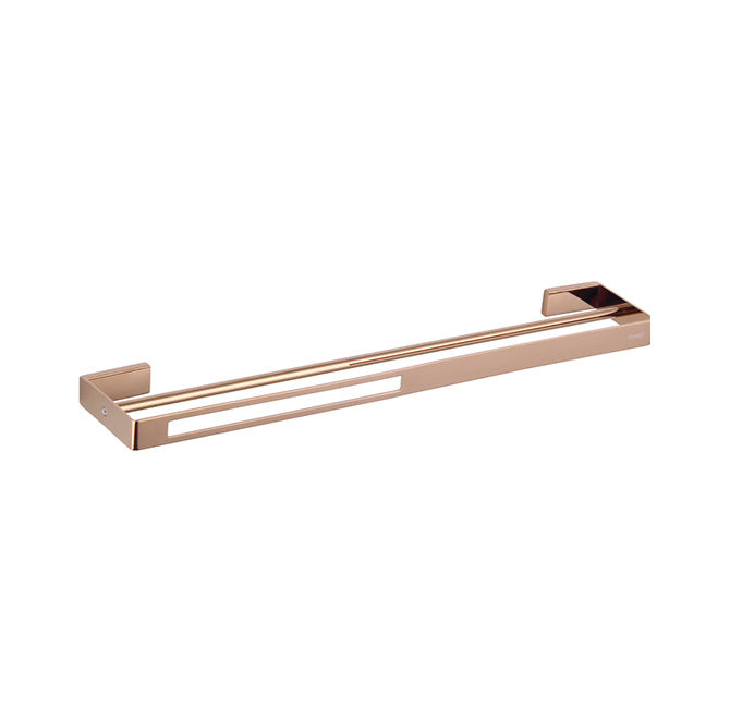 Devario Double Towel Rail Square 60cm -Rose Gold
