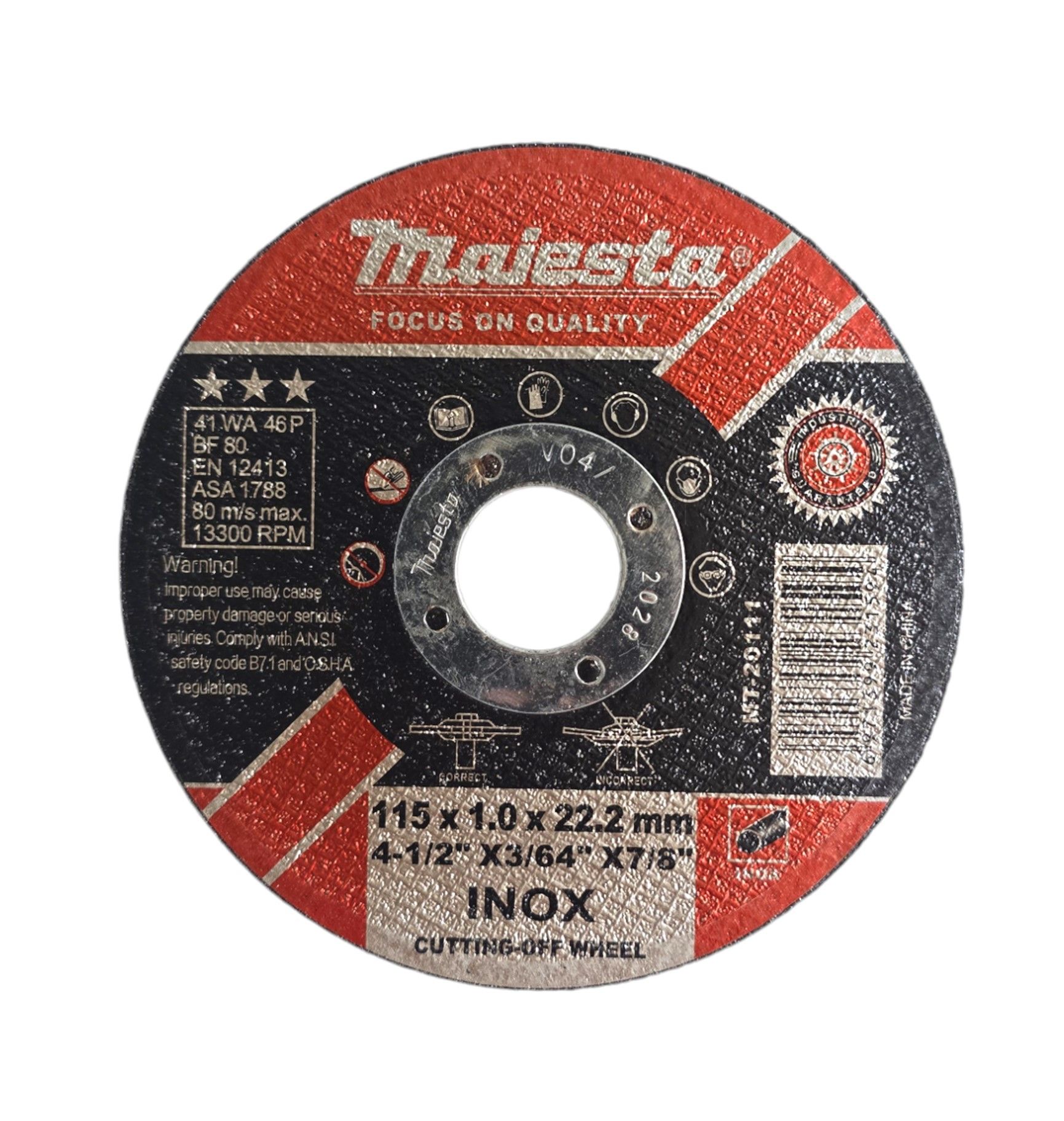 Majesta Slimline Cutting Disc - Steel 115mm x 1.0x22.23mm Inox - Box of 50