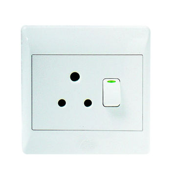 ACDC - White 16A Switched Socket Outlet 4x4 C/W Cover Plate