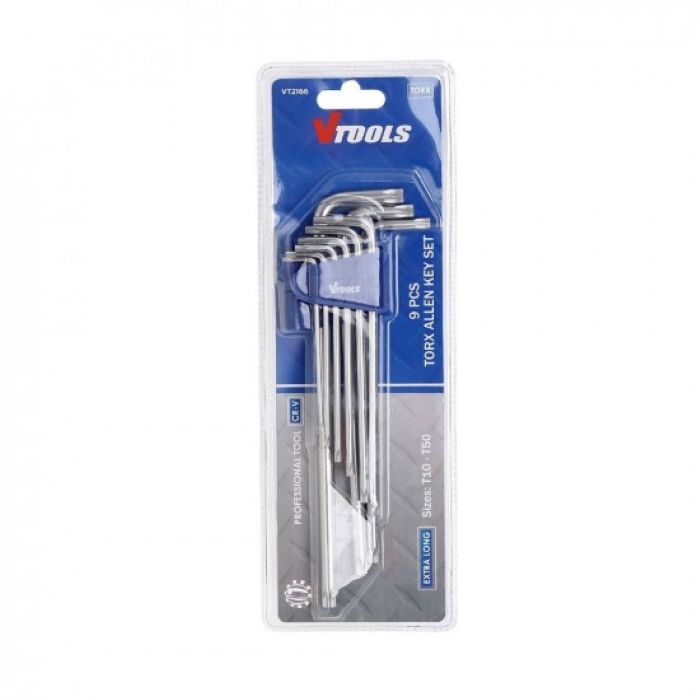 Vtools 9PC Torx Allen Key Set Long