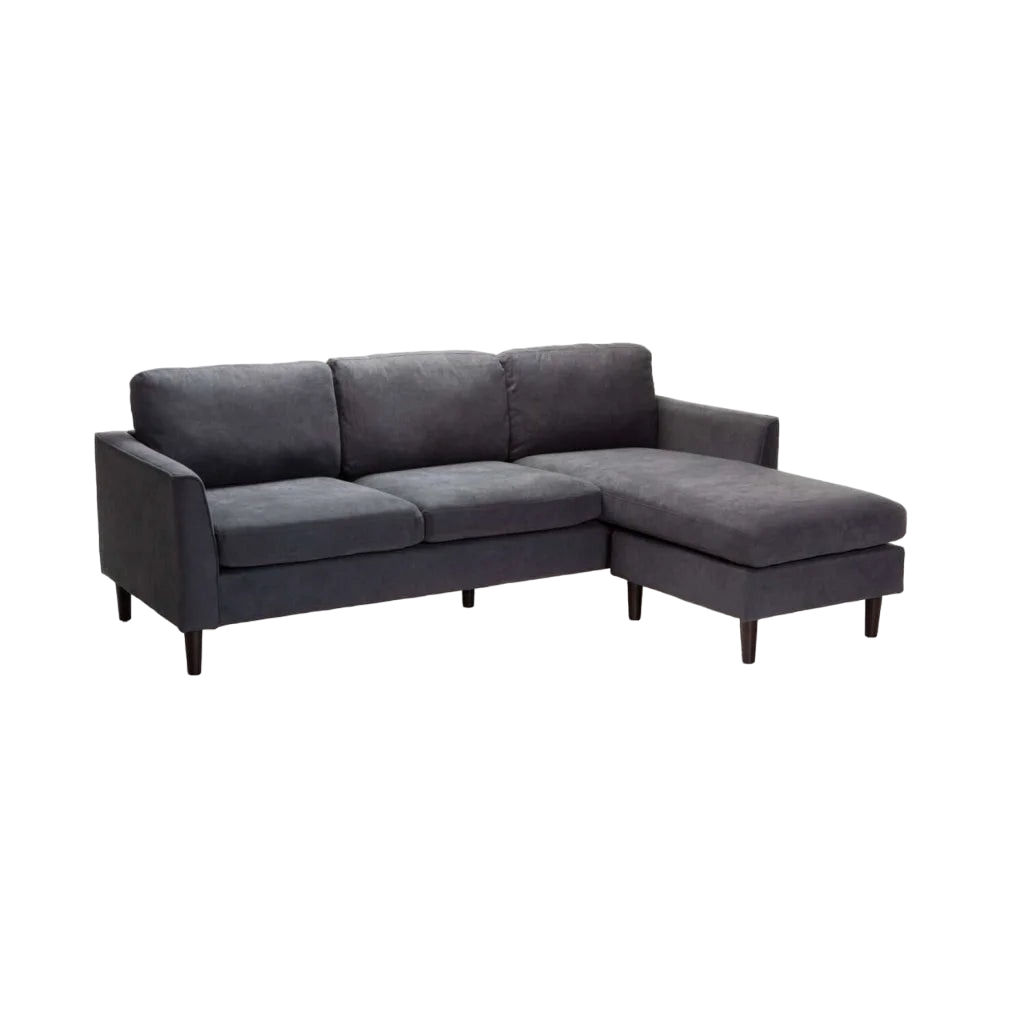 Vividitto - Nakami Fabric Corner Chaise - Grey/Dark