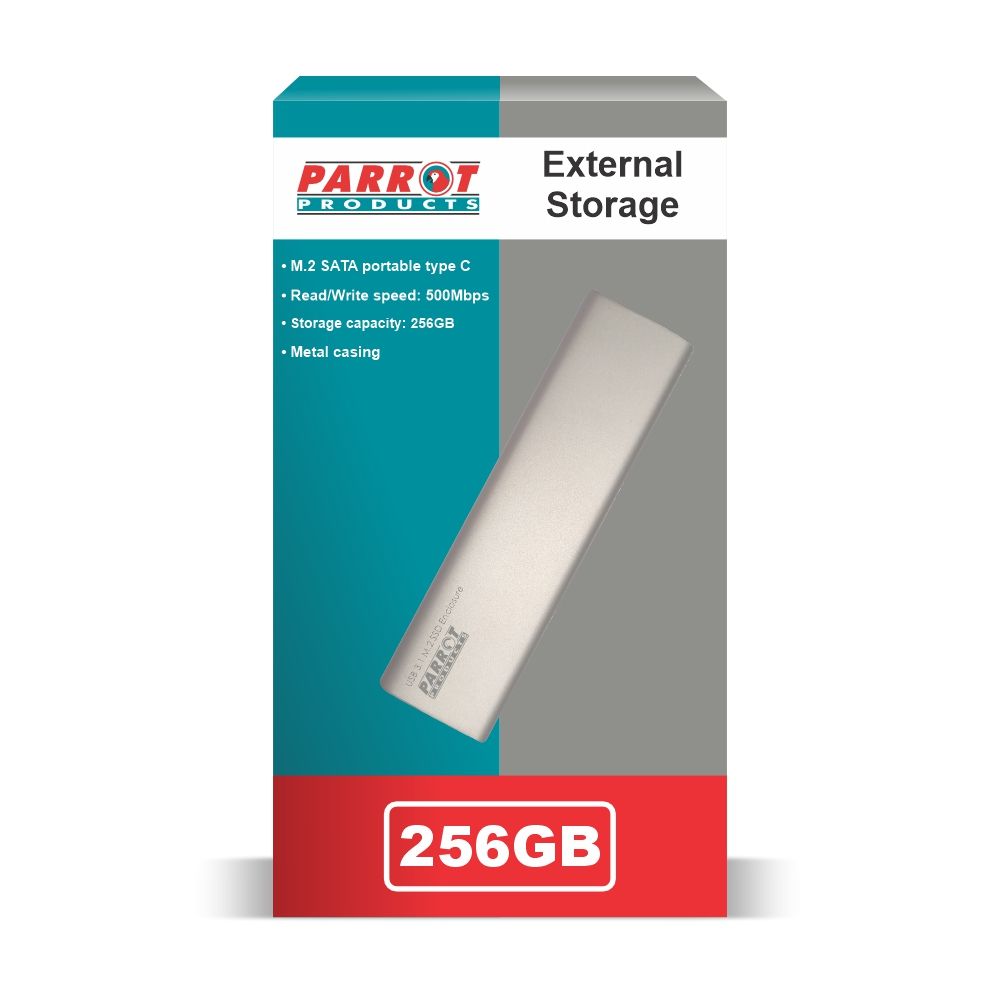 External Storage M.2 SATA Portable Type C 256GB