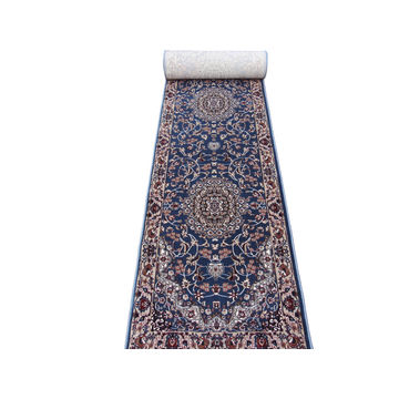 BK Carpets & Rugs -  Persian Inspired Kashan Runner –  80cm x 6m - Blue , Red  & Beige