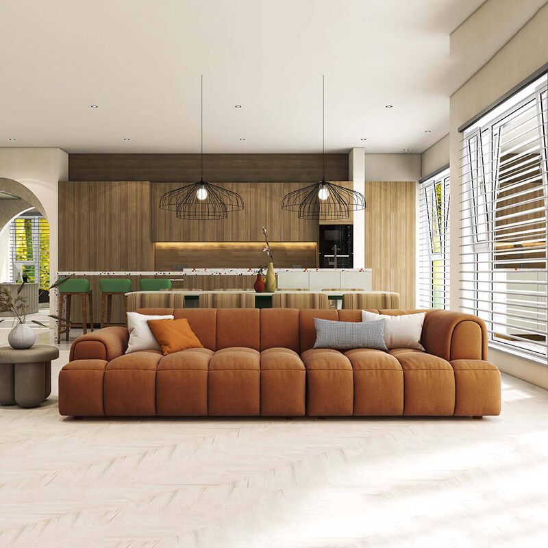 Faris 4 Seater Sofa -Dark Grey -Linen