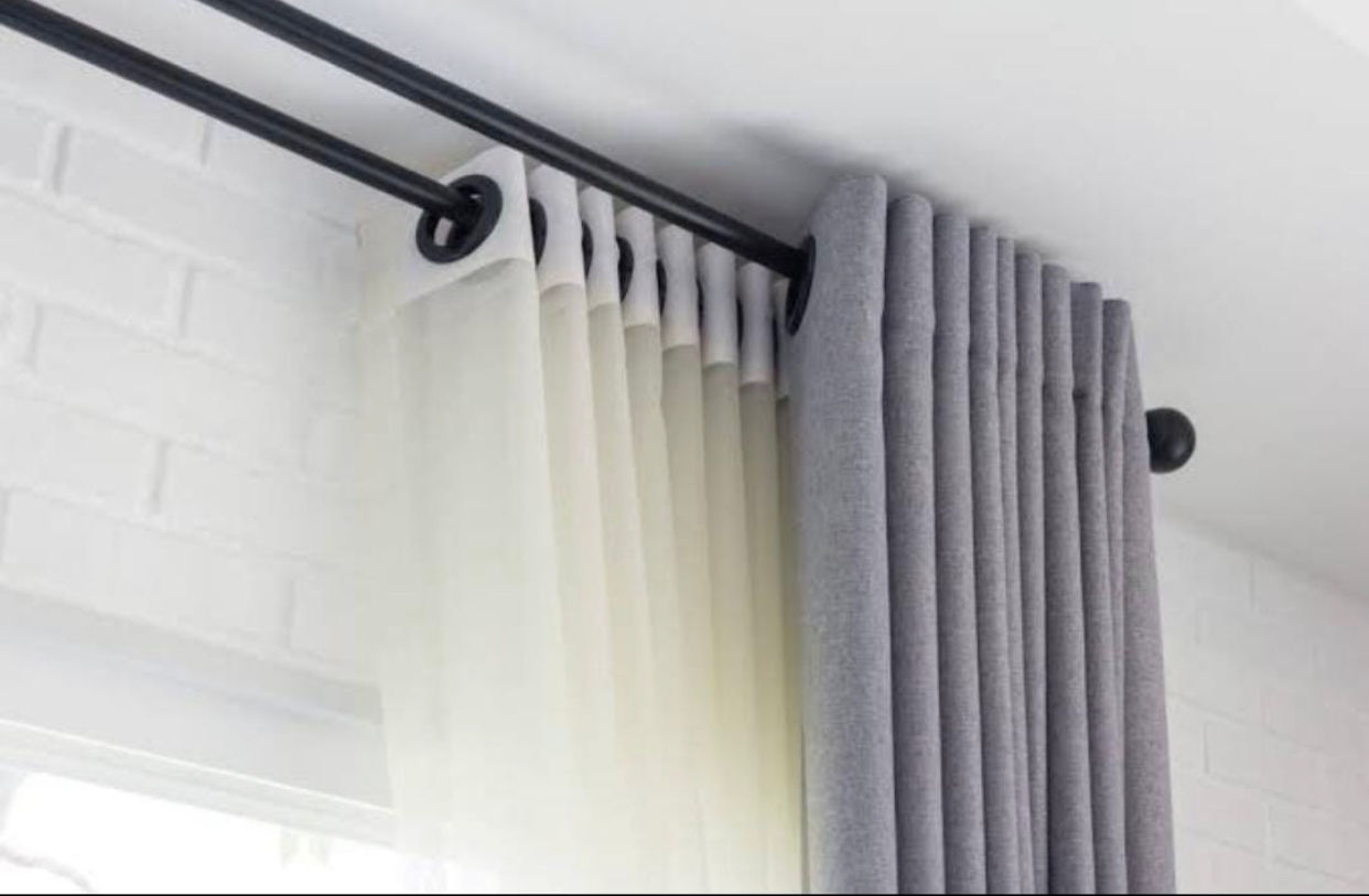 100%Blockout Grey Eyelet Curtain 250 cm Width x 220cm Length