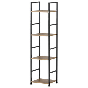 FDB Slim Four Tier Shelf Wild Oak