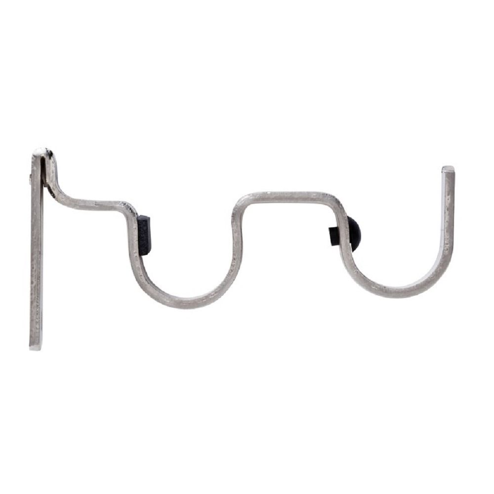 32 mm Steel Rod Dbl Bracket Brushed Silver (n)