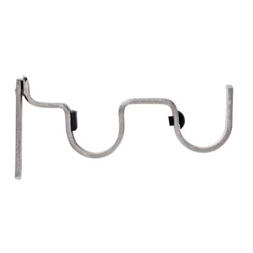 32 mm Steel Rod Dbl Bracket Brushed Silver (n)