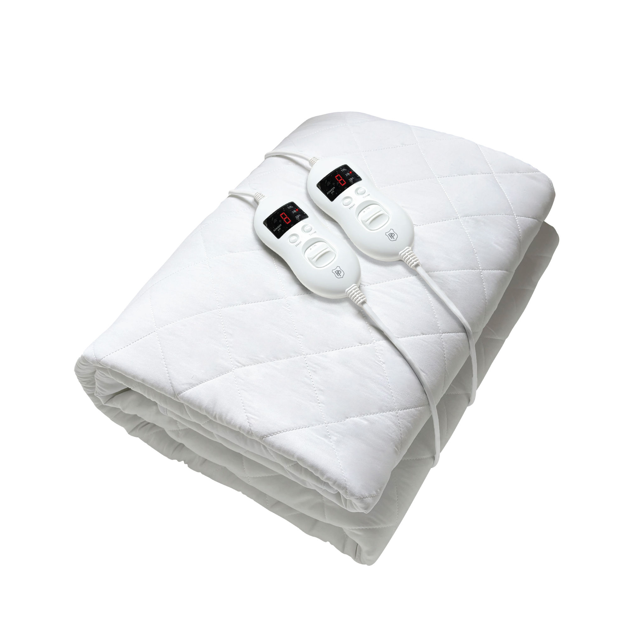 PURE PLEASURE Queen Cotton Quilt Fitted Electric Blanket W/ Skirt 152x188 Dual 8 Heat Setting Controllers with Timer 24 Month Warranty