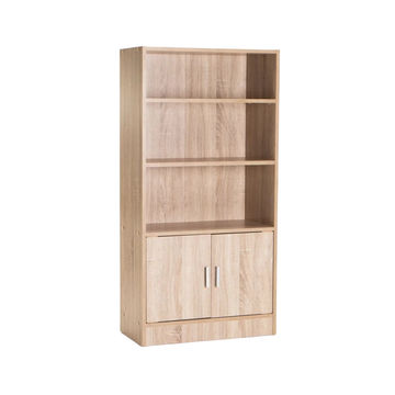 Vividitto - Rampu 2 Door 3 Shelf Bookcase - Oak