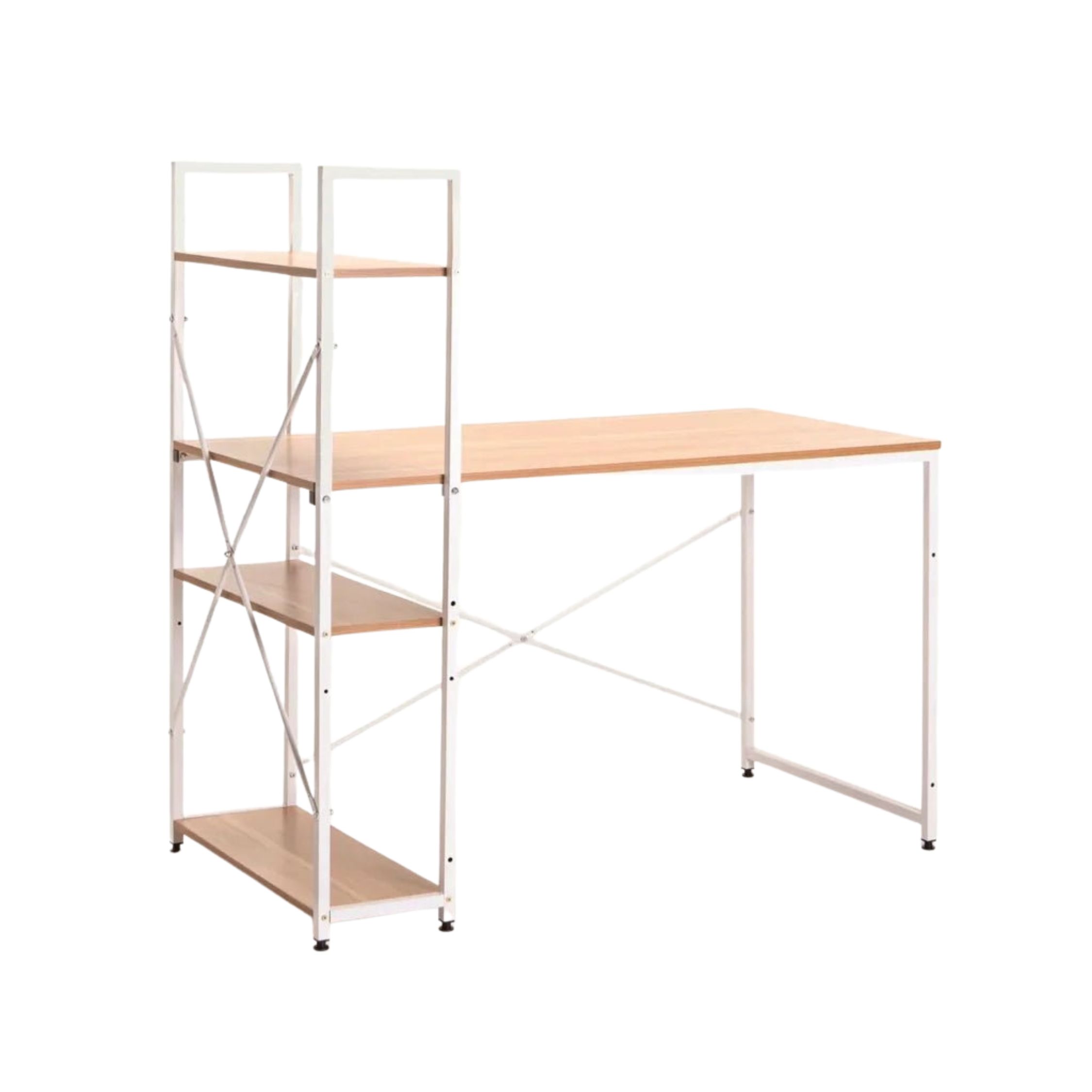 120cm Industrial Desk with Storage Shelf - Beech
