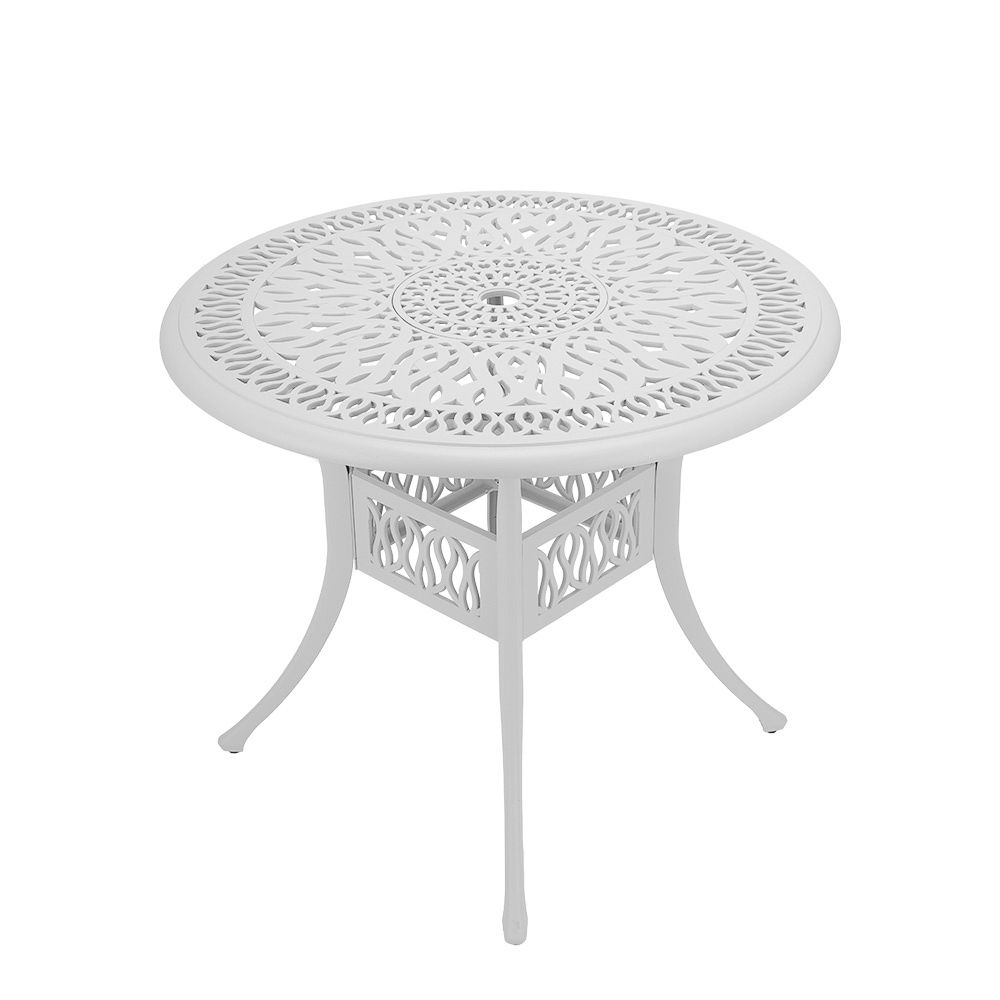 Elizabeth Aluminium Patio Table / Garden Table / Outdoor Dining Table - 90cm Round - WHITE