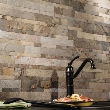 Peel and Stick Natural Stone Wall Cladding – Earthstone Veneers | Self-Adhesive | Indoor Feature Panels - Natural/Autumn