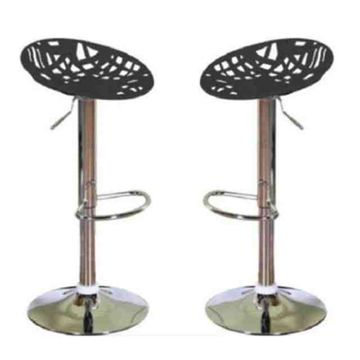 CozyCraft - Lily Single Leaf Barstool - Set of 2 (Black)