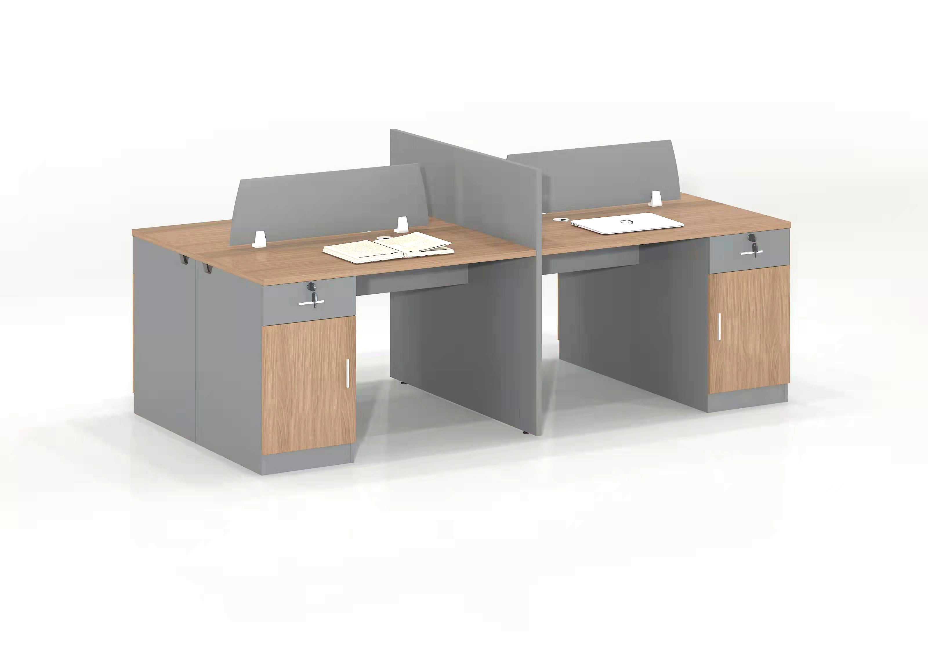 Office Furniture - Merge Four Seater Workstation, Walnut