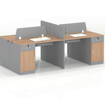 Office Furniture - Merge Four Seater Workstation, Walnut