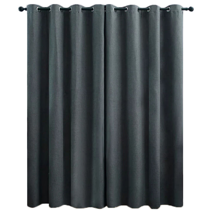 Matoc Designs Readymade Curtain - Blackout Charcoal - Eyelet - 500cm W x 253cm H