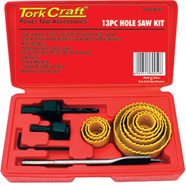 Holesaw Set 13Pce In Case Carbon Steel