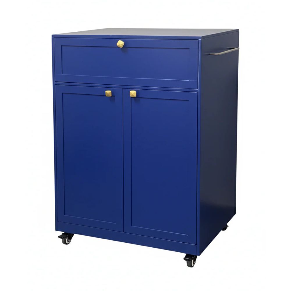 LuxLine Rolling Island Side Table with Wheels